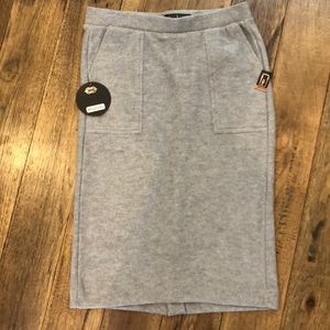 Grey sweatshirt skirt-midi length